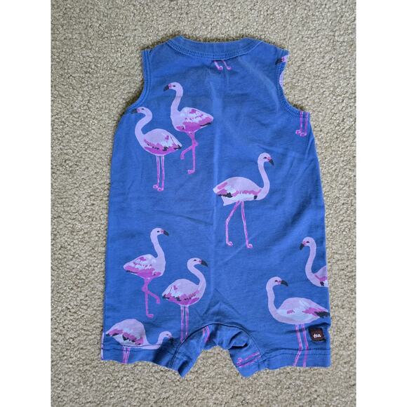 Tea Collection Sea Turtle and Flamingo Romper 2 Piece Bundle Set Size 9-12 Month - Picture 6 of 7